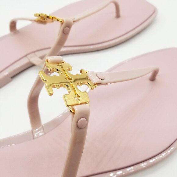 NEW Tory Burch Women's 12 Roxanne Jelly Sandals Meadowsweet/Gold Pink $128 Thong - Picture 14 of 16